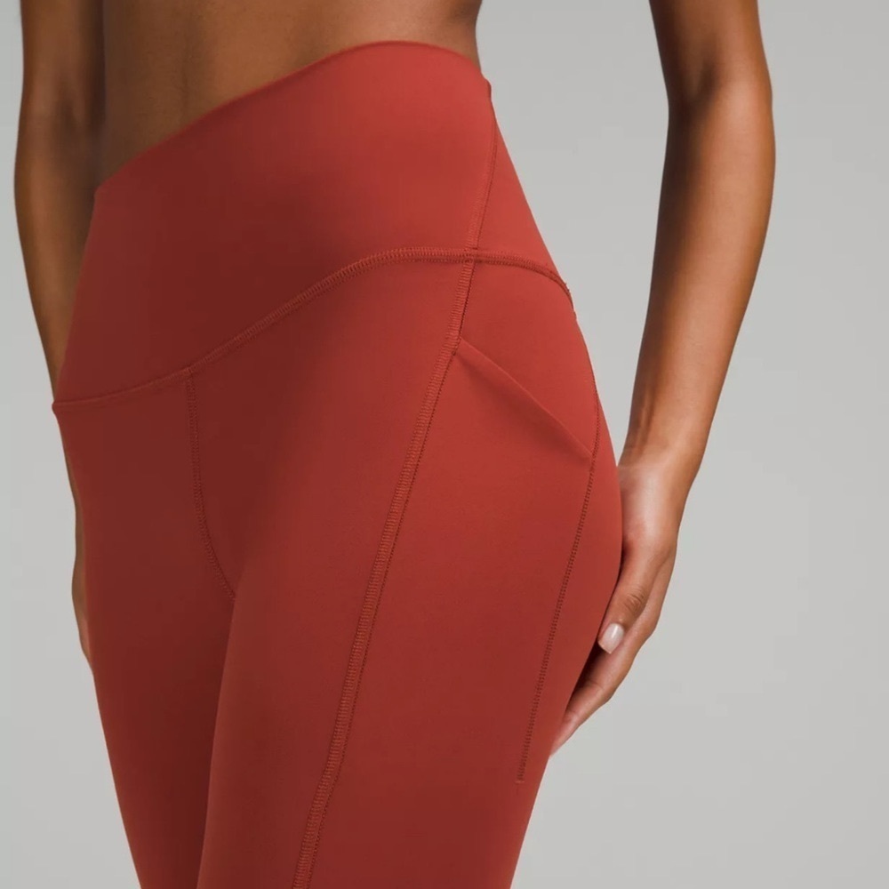Lululemon Align High Rise Pants Leggings with Pockets Cayenne Orange 12 14 NWT - Picture 3 of 12